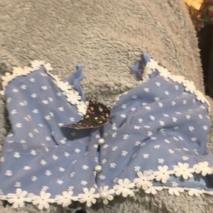 Blue floral crop top